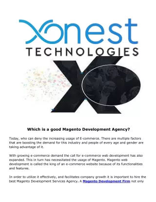 which is a good magento development agency