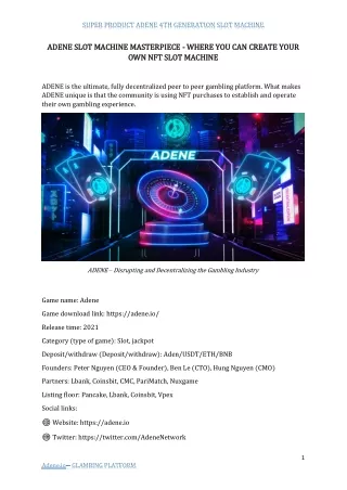 adene slot machine masterpiece adene slot machine