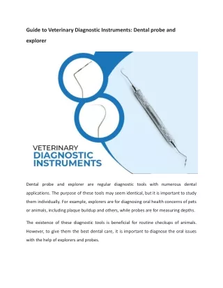 guide to veterinary diagnostic instruments dental
