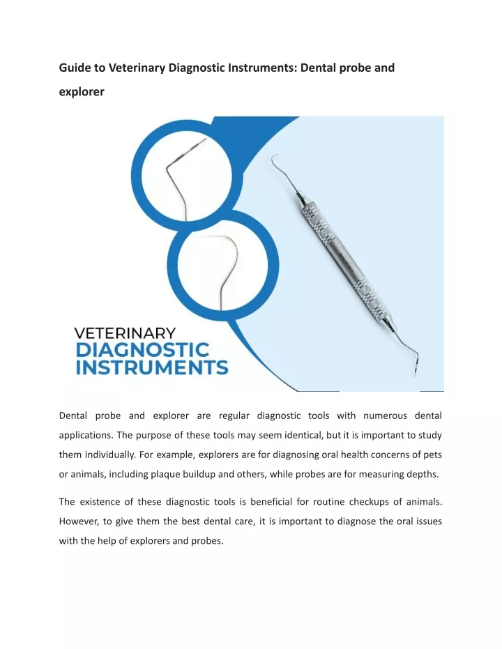 guide to veterinary diagnostic instruments dental