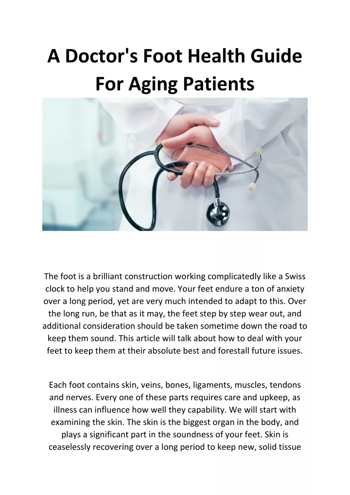 a doctor s foot health guide for aging patients