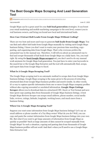 the best google maps scraping and lead generation