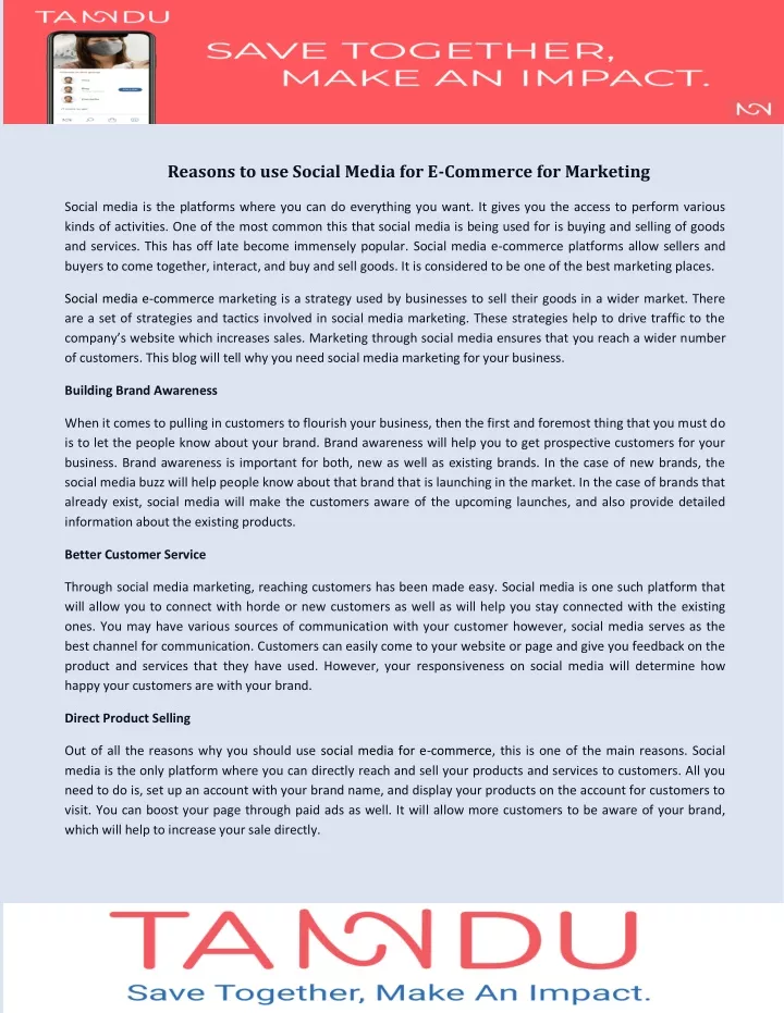 reasons to use social media for e commerce