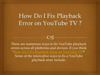 How Do I Fix Playback Error on YouTube TV?