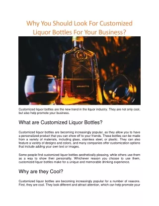 why you should look for customized liquor bottles