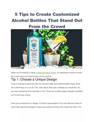 5 tips to create customized alcohol bottles that