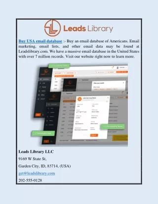 Buy USA Email Database | Leadslibrary.com