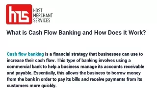 what is cash flow banking and how does it work