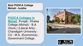 Best PGDCA College Mohali - kcatbs