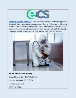 Cleaning Supplies London | Ecscommercialcleaning.co.uk