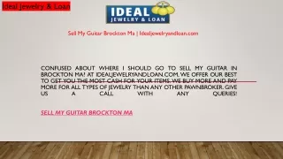 Sell My Guitar Brockton Ma  Idealjewelryandloan.com