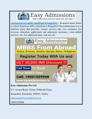 Central America Mbbs Consultant In Bangalore | Easyadmissions.in