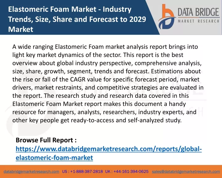 elastomeric foam market industry trends size