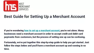 best guide for setting up a merchant account