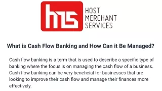 what is cash flow banking