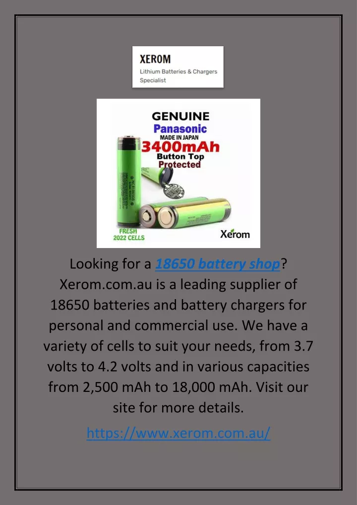 looking for a 18650 battery shop xerom