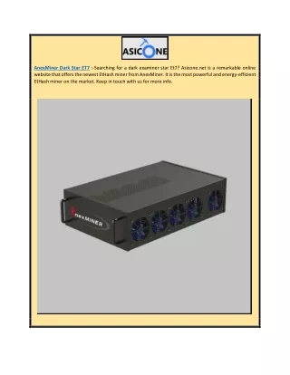 Anexminer Dark Star Et7 | Asicone.net