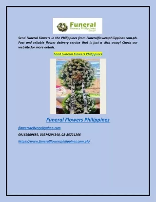 Send Funeral Flowers Philippines  Funeralflowersphilippines.com.ph