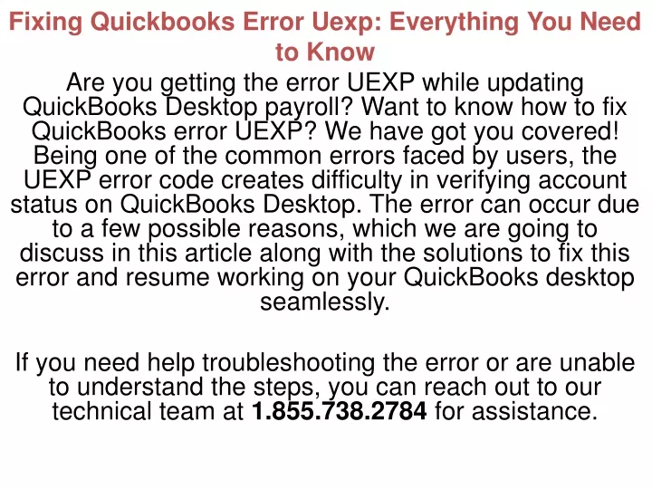 fixing quickbooks error uexp everything you need to know