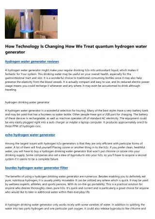 7 Things You Should Not Do With jiyu hydrogen water generator