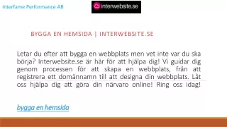 bygga en hemsida interwebsite se