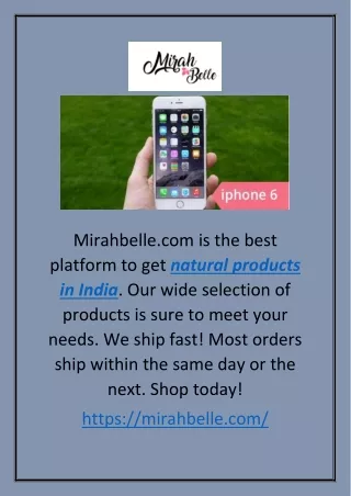Natural Products India | Mirahbelle.com