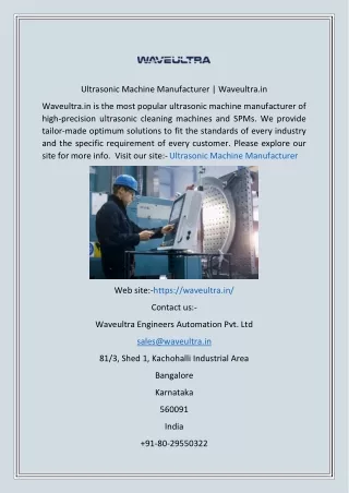 ultrasonic machine manufacturer waveultra in