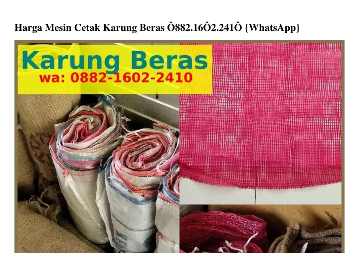 harga mesin cetak karung beras