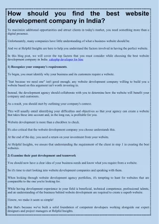 how development company in india