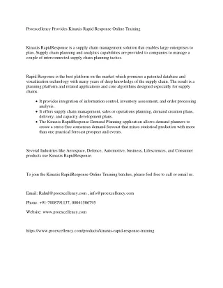 proexcellency provides kinaxis rapid response