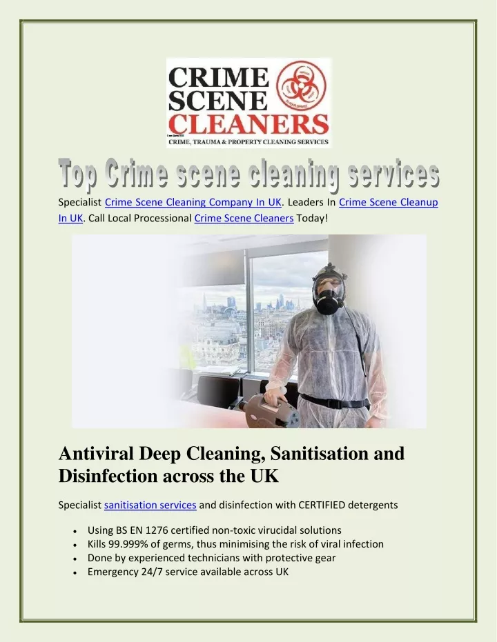 specialist crime scene cleaning company