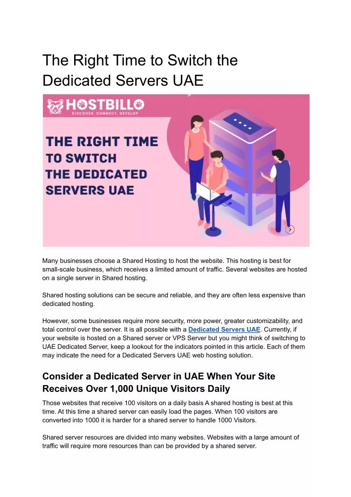 the right time to switch the dedicated servers uae