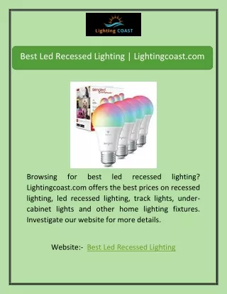 Best Led Recessed Lighting | Lightingcoast.com