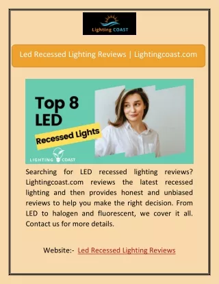 Led Recessed Lighting Reviews | Lightingcoast.com