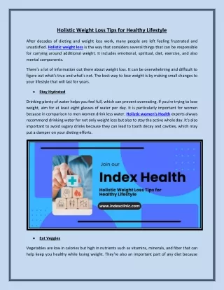 Holistic Weight Loss Tips