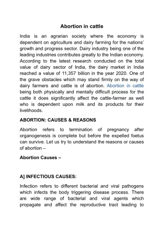 abortion in cattle