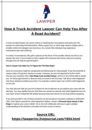 How A Truck Accident Lawyer Can Help You After A Road Accident
