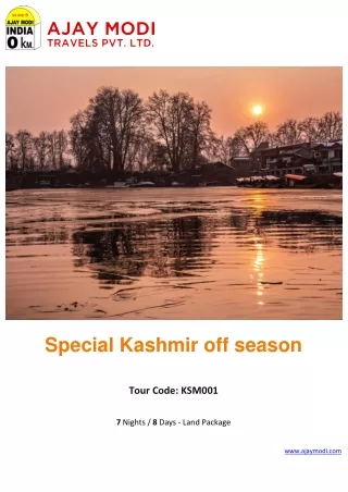 Kashmir off Season Tour Packages at the Best Price