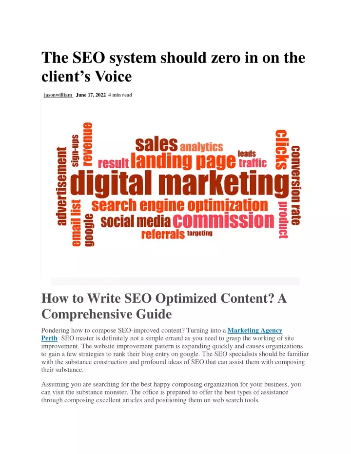 the seo system should zero in on the client