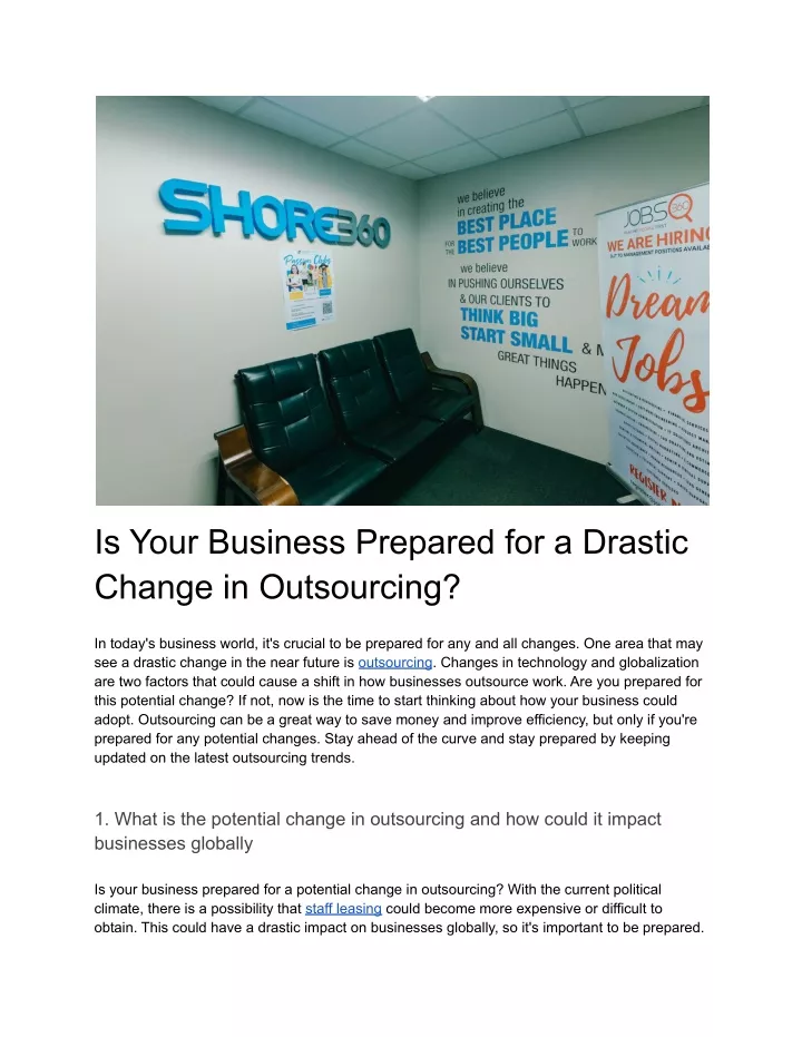 is your business prepared for a drastic change