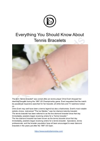 Everything You Should Know About Tennis Bracelets
