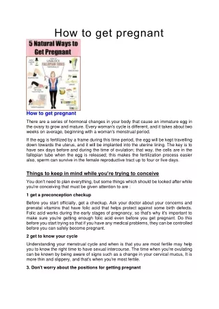 How to get pregnant