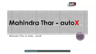 Mahindra Thar | Mahindra Thar Price | Thar Price – autoX