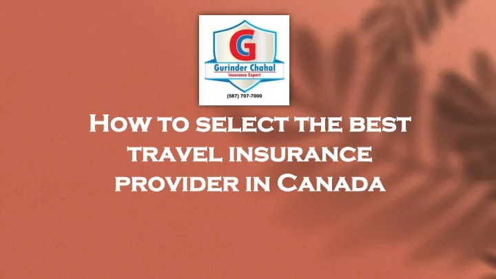 how to select the best travel insurance provider