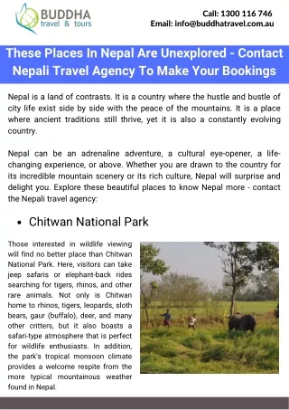 These Places In Nepal Are Unexplored - Contact Nepali Travel Agency To Make Your Bookings