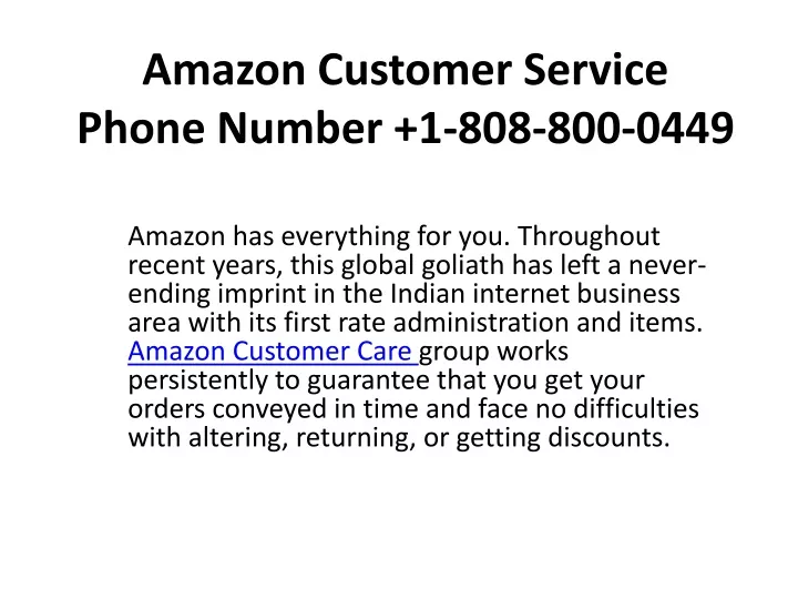 PPT Amazon Customer Service Phone Number PowerPoint Presentation   Amazon Customer Service Phone Number N 