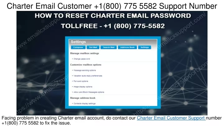 charter email customer 1 800 775 5582 support number