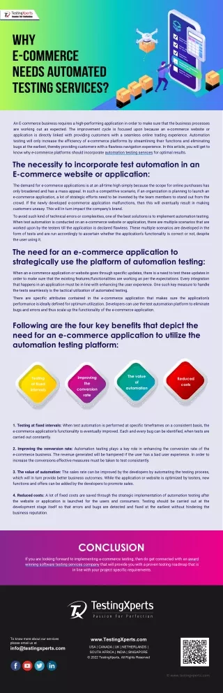 why e commerce needs automated testing services