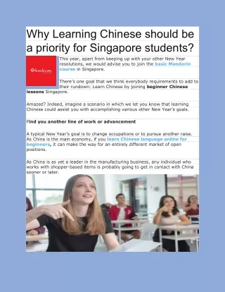 What are the benefits for students to learn Chinese