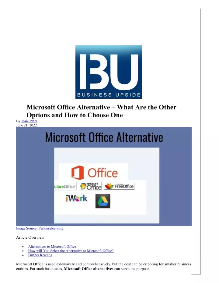 microsoft office alternative what are the other